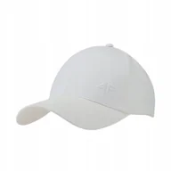 Czapki i chusty sportowe męskie - Czapka z daszkiem 4F uniseks bejsbolówka biała z regulacją roz. L/XL - miniaturka - grafika 1