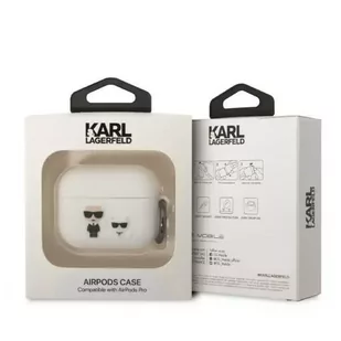Etui ochronne na słuchawki Karl Lagerfeld KLACAPSILKCW do Apple AirPods Pro cover biały/white Silicone Karl & Choupette - Akcesoria do słuchawek - miniaturka - grafika 3