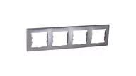 Klawisze i ramki - Schneider Electric Ramka 4-krotna pozioma - SEDNA SDN5800760, kolor aluminium - miniaturka - grafika 1