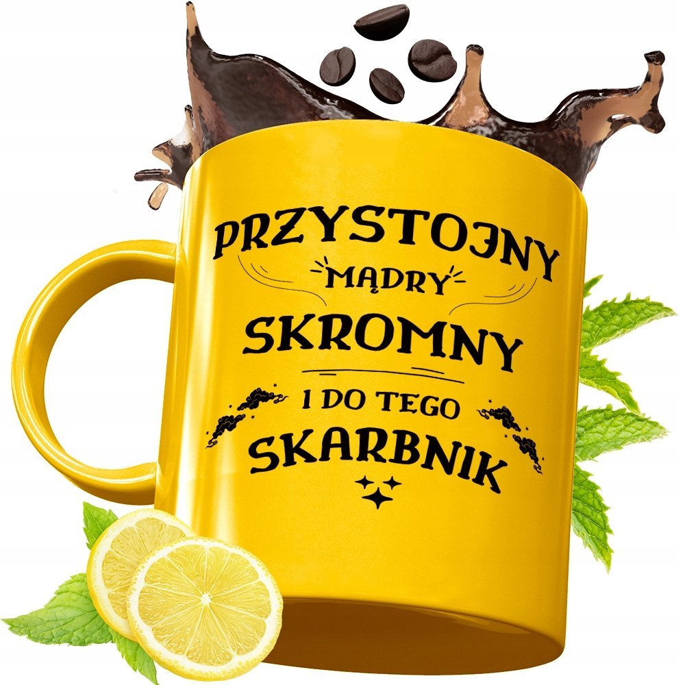 Złoty Kubek Premium Dla Skarbnika Prezent z Nadrukiem ze Zdjęciem + Opakowanie na prezent (wzór 01)