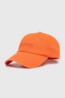 Czapki damskie - Billabong czapka z daszkiem bawełniana kolor pomarańczowy z aplikacją - grafika 1