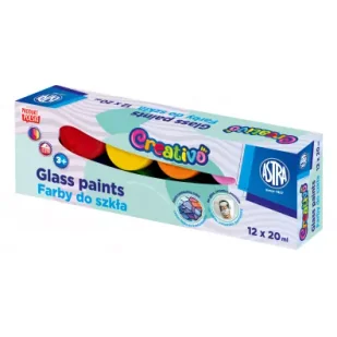 Farby do szkła Astra Creativo 12x20 ml - Farby i media malarskie - miniaturka - grafika 1