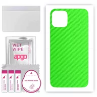 Szkła hartowane na telefon - Folia naklejka skórka strukturalna na TYŁ do Apple iPhone 11 Pro -  Carbon Zielony - apgo SKINS - miniaturka - grafika 1