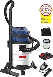 Güde Akumulatorowy odkurzacz na mokro i sucho NTS 18-201-05 (18 V, Easy-Energy-Exchange, pojemnik ze stali nierdzewnej 20 l, funkcja wydmuchiwania, wąż 2 m, w zestawie różne filtry + dysza do fug / - Odkurzacze przemysłowe - miniaturka - grafika 1