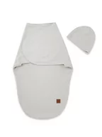 Śpiworki dla dzieci - Otulaczek do spania + czapeczka MimiNu Soft, LEO, 0-3 miesiące, INTERLOCK SZARY - miniaturka - grafika 1