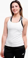 Bluzki damskie - Koszulka Damska Adidas Studio Slim Strappy Back Tank Top Biała HE3141 r L - miniaturka - grafika 1