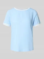 Koszulki i topy damskie - T-shirt z mieszanki wiskozy i elastanu z okrągłym dekoltem - miniaturka - grafika 1