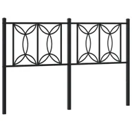 Inne meble do sypialni - vidaXL Metalowe wezgłowie, czarne, 140 cm - miniaturka - grafika 1