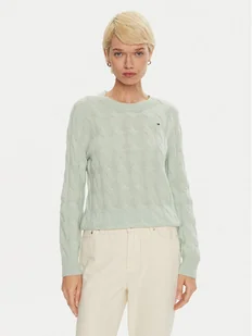 Tommy Hilfiger Sweter WW0WW43586 Zielony Regular Fit - Swetry damskie - miniaturka - grafika 1