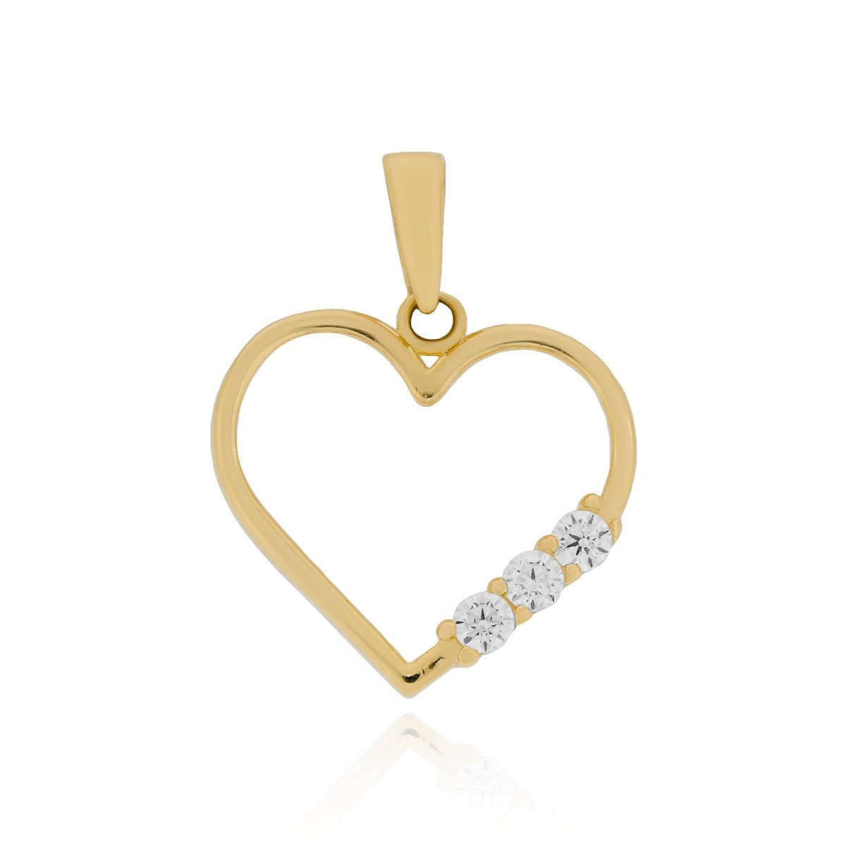 Złota zawieszka wisiorek serce serduszko z cyrkoniami pr. 585