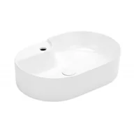 Umywalki - Uptrend Gloria umywalka 60x40 cm nablatowa owalna biała TR41302 - miniaturka - grafika 1
