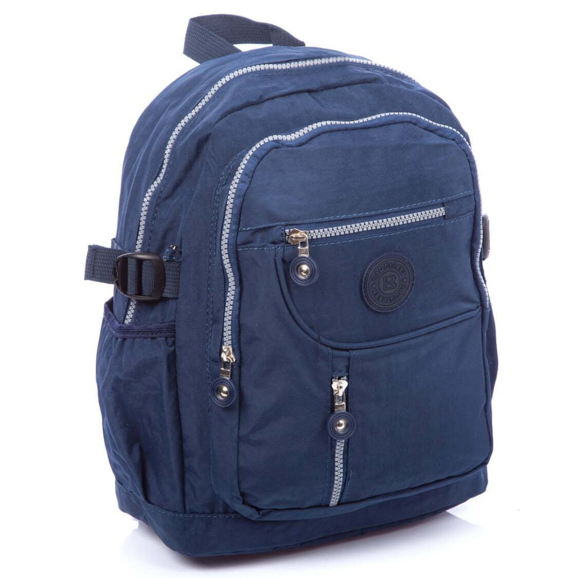 Granatowy Plecak turystyczny bardzo lekki materiałowy damski męski z kreszu Bag Street miejski