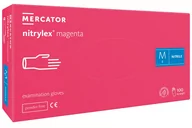 Rękawiczki jednorazowe - Mercator Medical, Rękawice Nitrylowe Nitrylex Magenta, Rozmiar M, 100 Sztuk - miniaturka - grafika 1