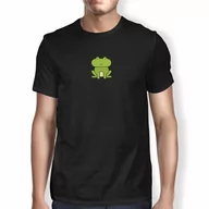 Koszulki męskie - Green Fish, Basic męski T-shirt, 100% bawełna, Regular Fit, Digital Icon Printed, rozmiar: L, kolor: czarny, czarny, L - miniaturka - grafika 1