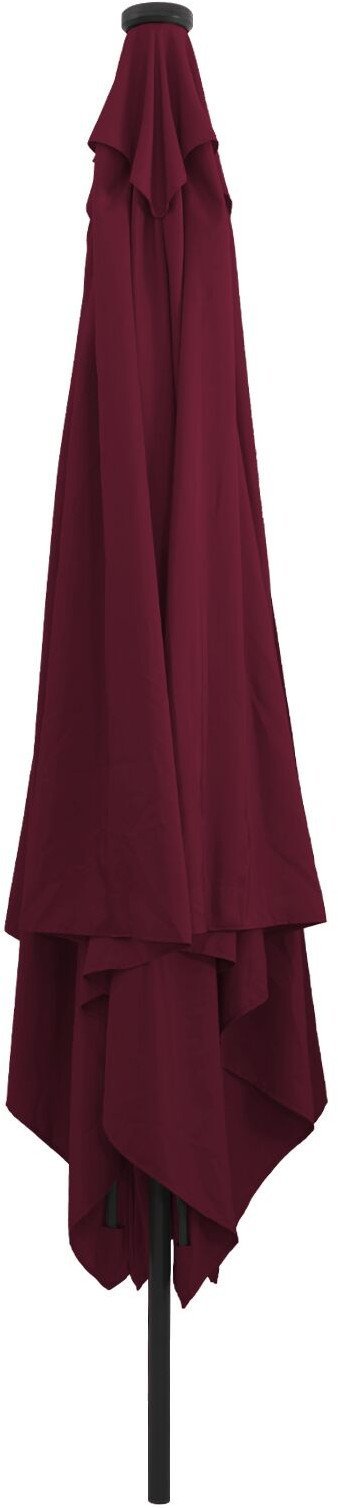 vidaXL Czworokątny Parasol Ogrodowy z LEDami 295x245 cm Burgundowy