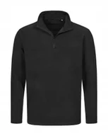 Bluzy męskie - Bluza męska polarowa Stedman Active Fleece Half Zip ST5020 Black Opal XXL - miniaturka - grafika 1