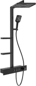 Zestawy prysznicowe - Mexen Saxx zestaw prysznicowy natynkowy z deszczownicą i baterią, czarny - 78102-70 - miniaturka - grafika 1