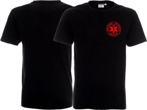 Promostars LPP - Koszulka ratownicza czarna męska - nadruk przód FLUO