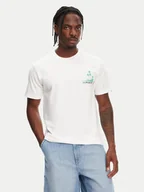 Koszulki męskie - Quiksilver T-Shirt Palm Lines Ss EQYZT08057 Biały Regular Fit - miniaturka - grafika 1