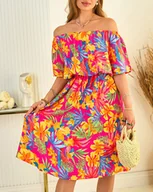 Sukienki - Royalfashion Wielokolorowa damska sukienka midi a'la hiszpanka-M/L - 39 - miniaturka - grafika 1