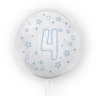 Balony i akcesoria - Tuban Balon 45cm Gwiazdki cyfra 4 niebieski TUBAN - miniaturka - grafika 1