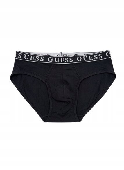 Guess Czarne Bawełniane Slipy z Logowaną Gumą L Gma