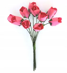 ARGO Kwiaty papierowe bukiecik TULIPANY 10szt. różowe - Pozostałe akcesoria dla plastyków - miniaturka - grafika 1