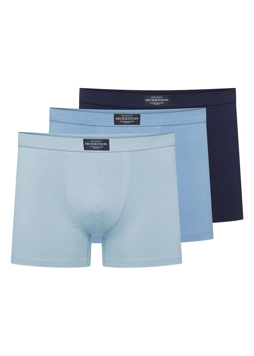 Bokserki (dłuższa nogawka) Main Henderson 3-pak granatowy, niebieski, błękitny 3XL