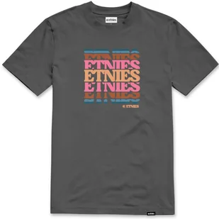 t-shirt ETNIES STACK RETRO TEE CHARCOAL - Koszulki męskie - miniaturka - grafika 1