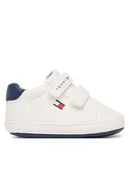 Buty dla dziewczynek - Tommy Hilfiger Sneakersy Low Cut Velcro T0B9-34328-1582 Biały - miniaturka - grafika 1