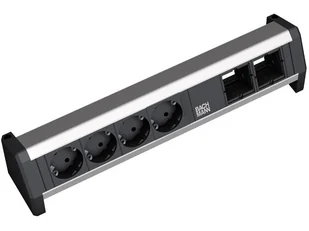 Bachmann Gniazdo nablatowe DESK 4x230V Schuko + 2x moduł pusty - Gniazdka elektryczne - miniaturka - grafika 1