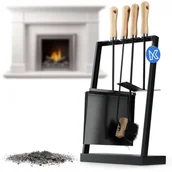 Akcesoria kominkowe - Zestaw kominkowy Stea 5 elementów czarny - miniaturka - grafika 1
