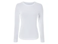 Koszulki i topy damskie - esmara® Koszulka z długim rękawem damska (Biały, L(44/46)) - miniaturka - grafika 1