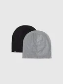 Czapki dla dzieci - 4F Czapka beanie dwustronna dziecięca - szara Uniwersalny - miniaturka - grafika 1