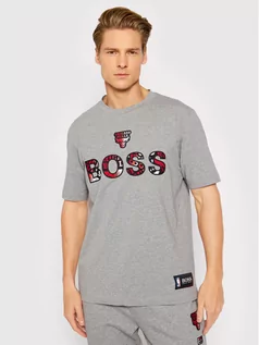 Koszulki męskie - Hugo Boss T-Shirt NBA TBasket_2 50461962 Szary Comfort Fit 4043198011362 L, M, S, XL, XXL - grafika 1