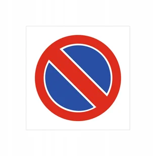 Znak drogowy Zakaz postoju, grube PCV5, format 40x40cm - Akcesoria BHP - miniaturka - grafika 1