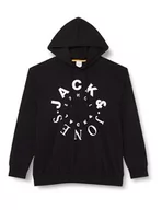 Bluzy męskie - JACK&JONES PLUS Męska bluza z kapturem Jjwarrior Sweat Hood Pls, czarny/nadruk: duży, 3XL - miniaturka - grafika 1