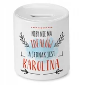 Skarbonki - Skarbonka Dla Karoliny na Urodziny na Prezent z Nadrukiem ze Zdjęciem - miniaturka - grafika 1