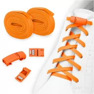Akcesoria obuwnicze - Elastyczne sznurówki bez wiązania z zapinkami na magnes pomarańczowe 100 cm - miniaturka - grafika 1