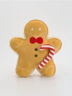 Moda i Uroda OUTLET - Reserved - Świąteczna poduszka piernikowy ludzik - beżowy - miniaturka - grafika 1