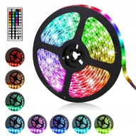 Taśmy LED - Taśma Led Kolorowa Oświetlenie Ledy Rgb 5m Pilot - miniaturka - grafika 1