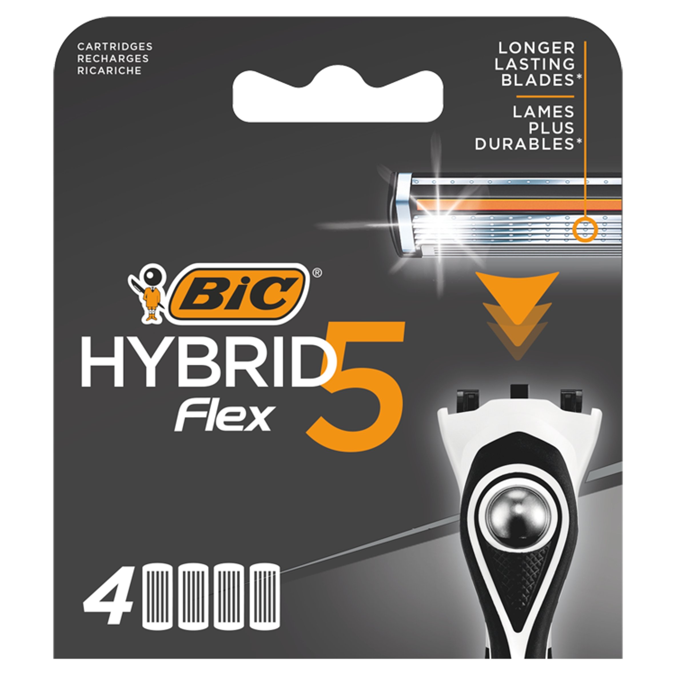 BiC System Wkłady do maszynki Hybrid Flex 5 Blister 1op.-4szt