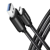 Kable komputerowe i do monitorów - AXAGON BUCM3-AM20AB Kabel USB-C - USB-A 3.2 Gen 1, 2m, 3A, ALU, oplot, czarny - miniaturka - grafika 1