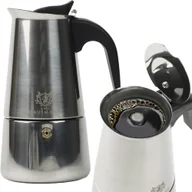 Zaparzacze i kawiarki - Klasyczna kawiarka do kawy herbaty Dzbanek na 9 filiżanek kawy (450 ml) Indukcja Srebrny - miniaturka - grafika 1