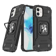 Etui i futerały do telefonów - Etui pancerny pokrowiec do iPhone 14 uchwyt magnetyczny Ring Armor czarny WOZINSKY - miniaturka - grafika 1