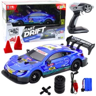 Zabawki zdalnie sterowane - Samochód Wyścigowy Auto Do Driftu RC Niebieskie 30km/h 1:16 LEAN Toys - miniaturka - grafika 1