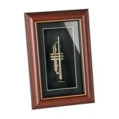 Dekoracje domu - Batek Mini Music, Miniaturka trąbki w ramce, 25x17x5 cm - miniaturka - grafika 1