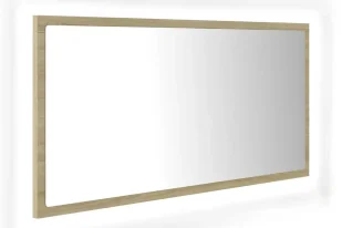 Nowoczesne lustro z podświetleniem LED dąb sonoma E0-Z23 - Lustra - miniaturka - grafika 1