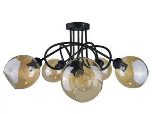 Keter Lighting Venus lampa podsufitowa 5x60W czarny/szkło miodowe 1976 - Lampy sufitowe - miniaturka - grafika 1