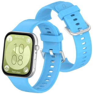 Pasek Bizon Strap Watch Silicone Pro do Huawei Watch Fit 3, błękitny - Akcesoria do smartwatchy - miniaturka - grafika 1
